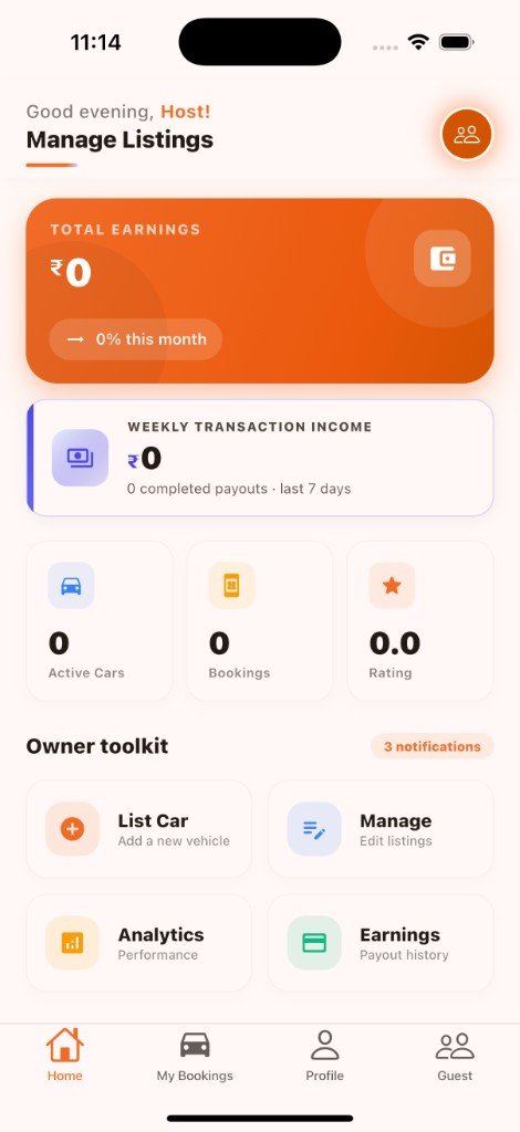 Host mode dashboard